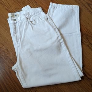 White Boyfriend Style Denim Jeans Size 14